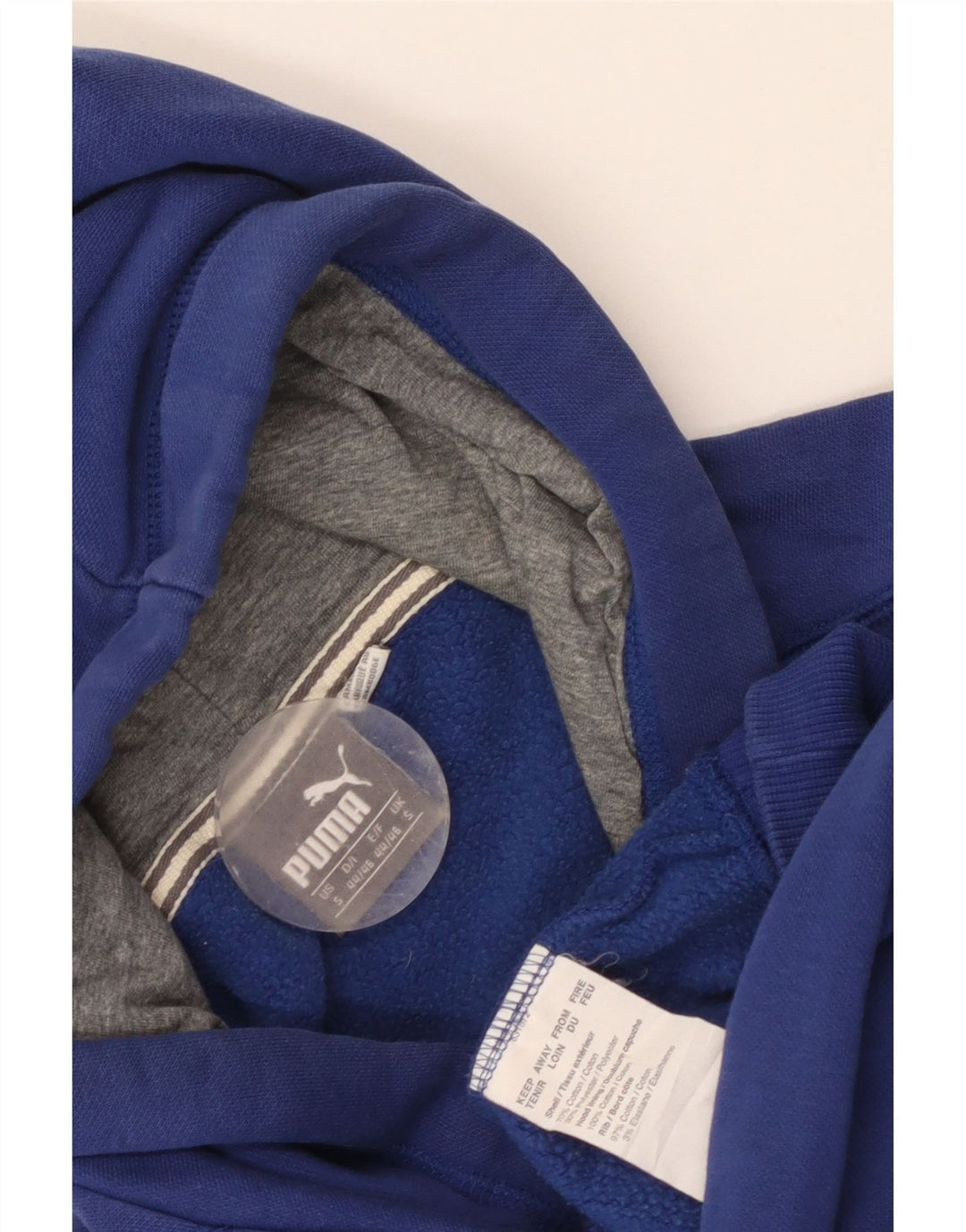 Męski sweter z kapturem Puma z grafiką, mały, niebieski, bawełniany