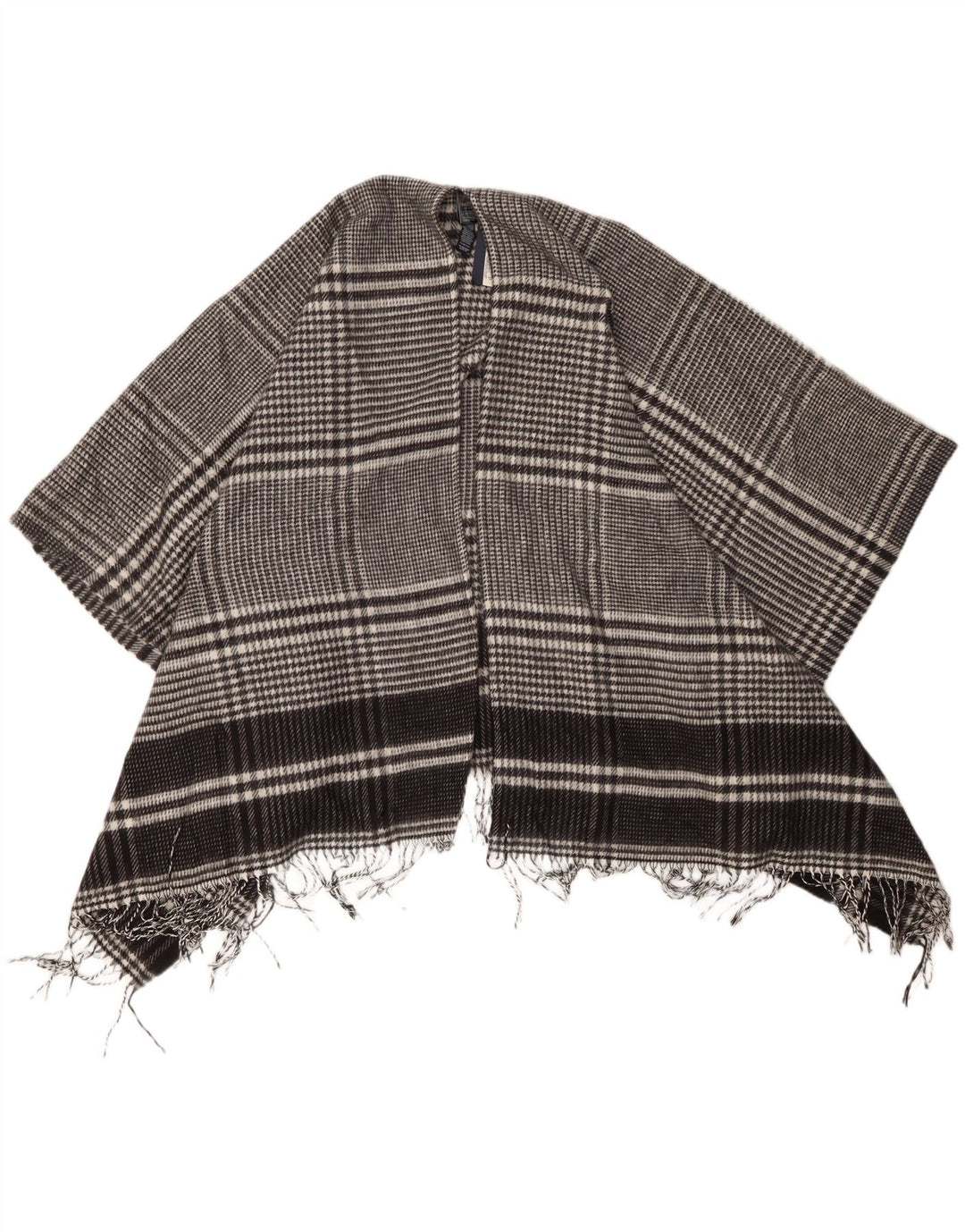 Marks & Spencer Damski sweter rozpinany Cape w jednym rozmiarze, czarny w pepitkę