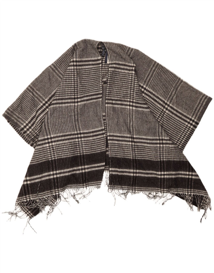 Marks & Spencer Damski sweter rozpinany Cape w jednym rozmiarze, czarny w pepitkę