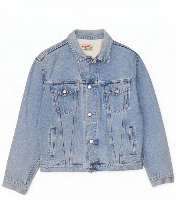 Męska kurtka dżinsowa vintage UK 40 Large Blue Cotton