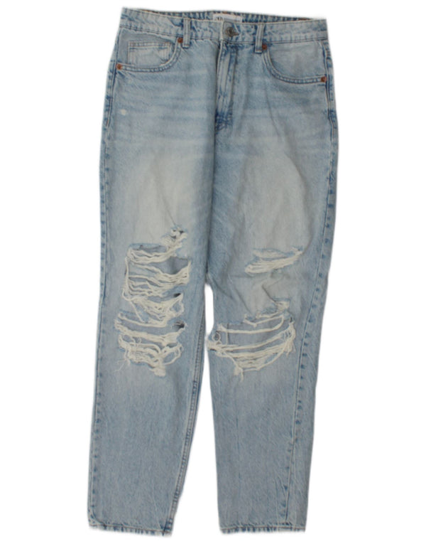Damskie jeansy Zara w trudnej sytuacji, zwężane EU 40 Medium W30 L27, niebieska bawełna