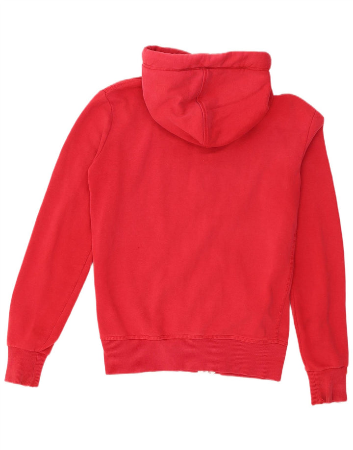 Męski sweter z kapturem i zamkiem błyskawicznym Superdry, mały, czerwony, bawełniany