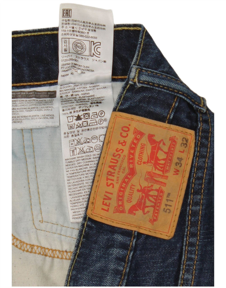 Damskie jeansy Levi's 511 Slim W34 L32 Niebieskie bawełniane