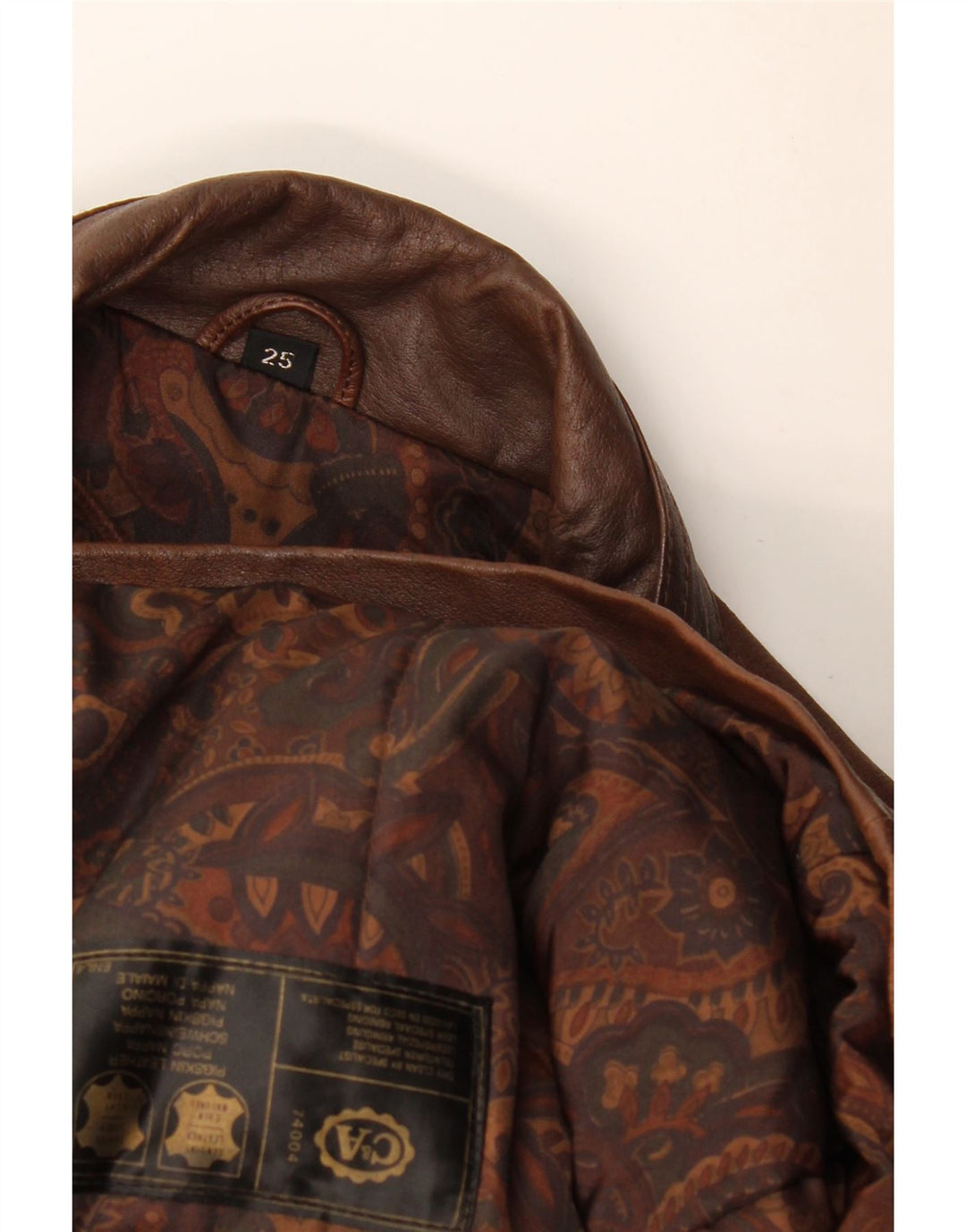 Męski skórzany wiatrówka C&A UK 42 XL, brązowa skóra