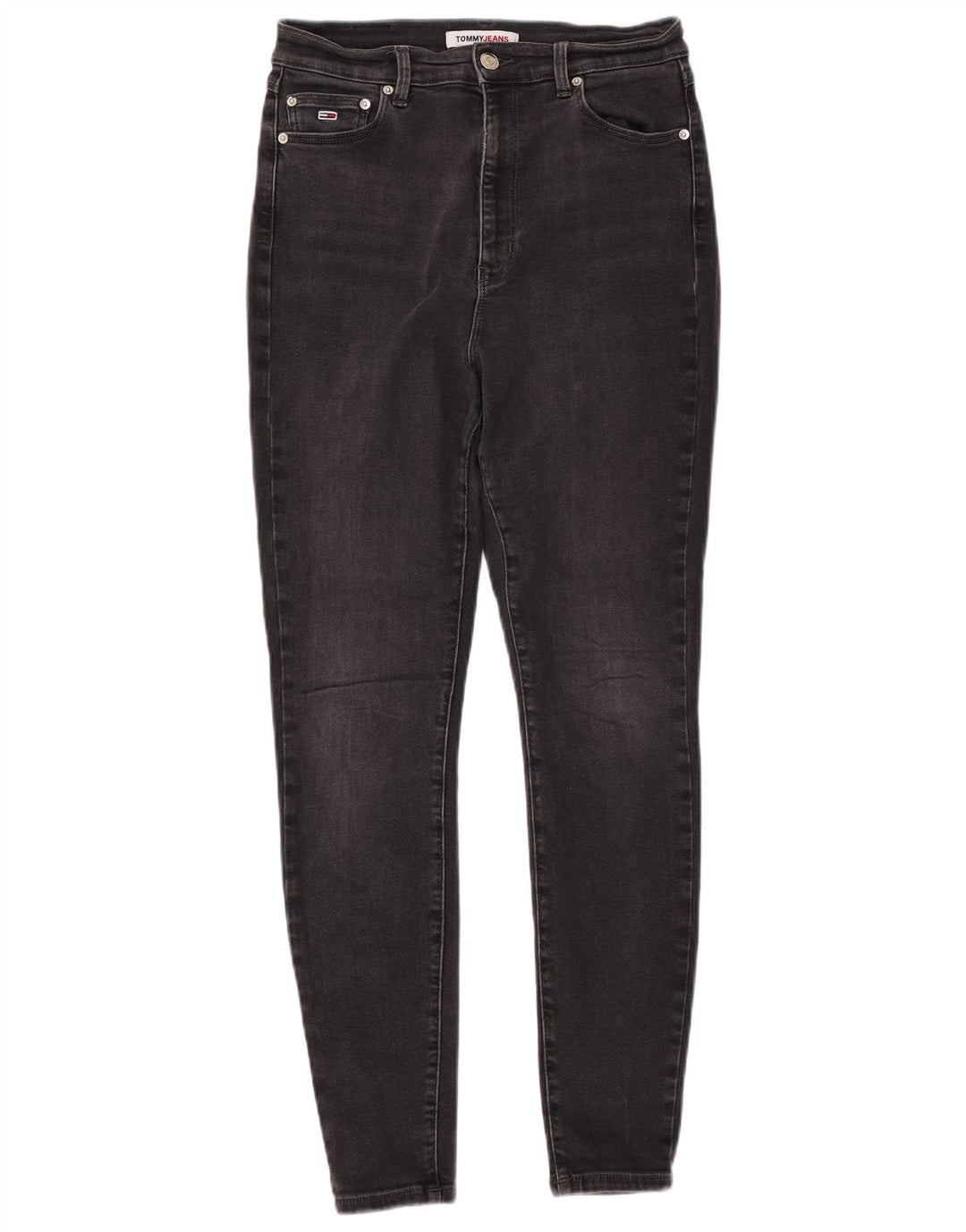 Damskie jeansy super obcisłe TOMMY HILFIGER Melany z wysokim stanem W30 L30 czarne