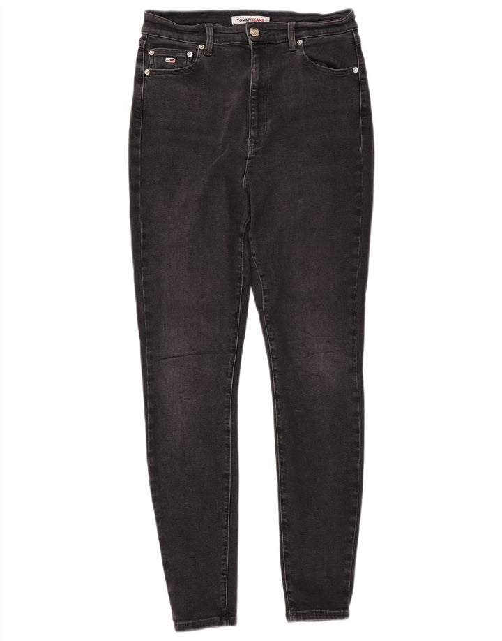 Damskie jeansy super obcisłe TOMMY HILFIGER Melany z wysokim stanem W30 L30 czarne