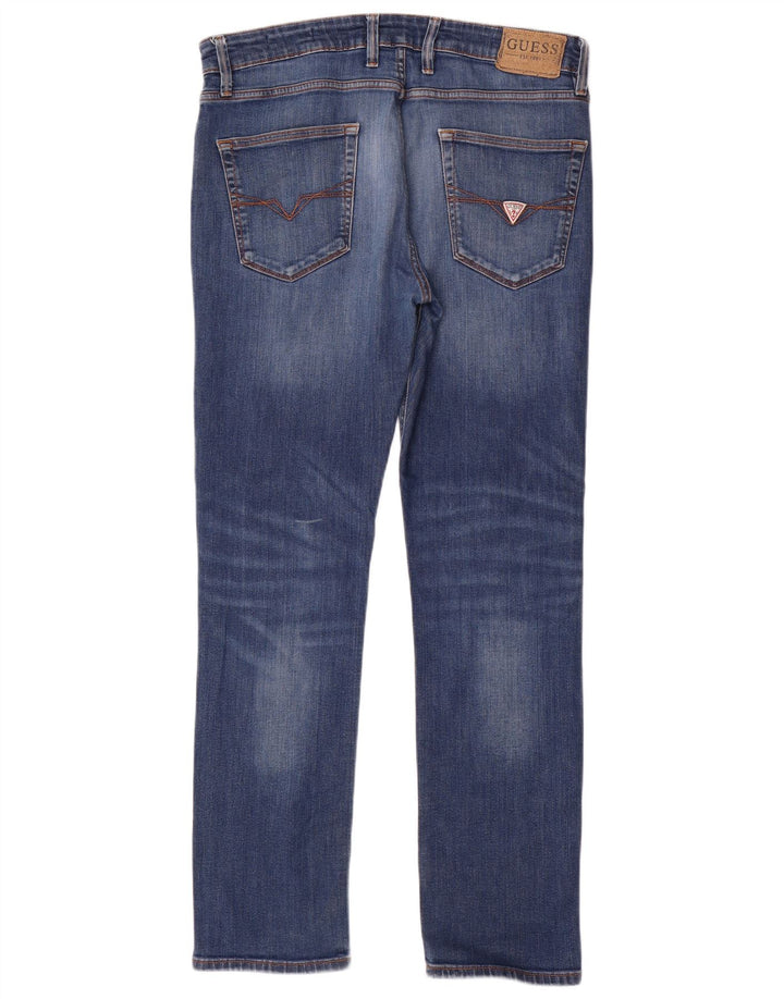 Jeansy Guess Męskie Anioły W34 L31 Niebieskie Bawełniane