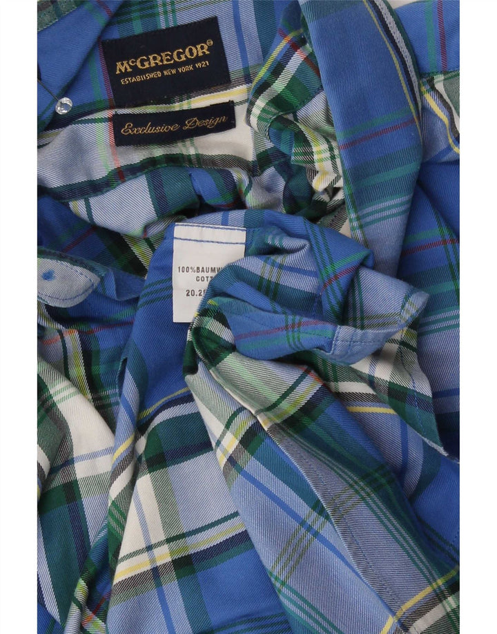 McGregor Koszula męska Medium Blue Check Cotton