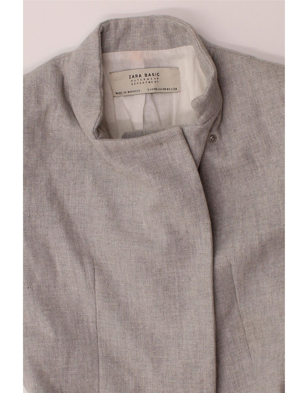 ZARA Womens Overcoat UK 6 XS Grey Polyester Vintage Zara and Second-Hand Zara from Messina Hembry 
