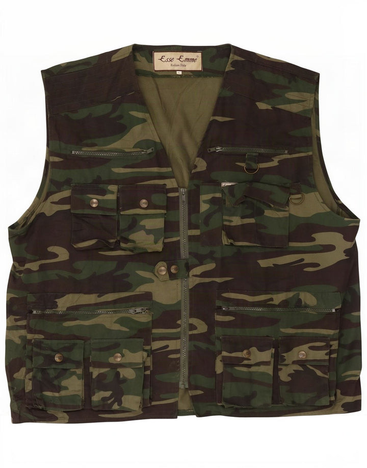 Męska kamizelka użytkowa ESSE EMME UK 42 XL, kamuflaż, khaki, poliester
