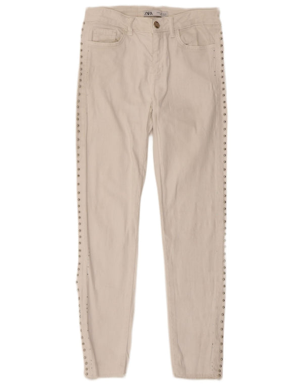 Damskie jeansy skinny Zara EU 34 2XS W24 L27 Białe