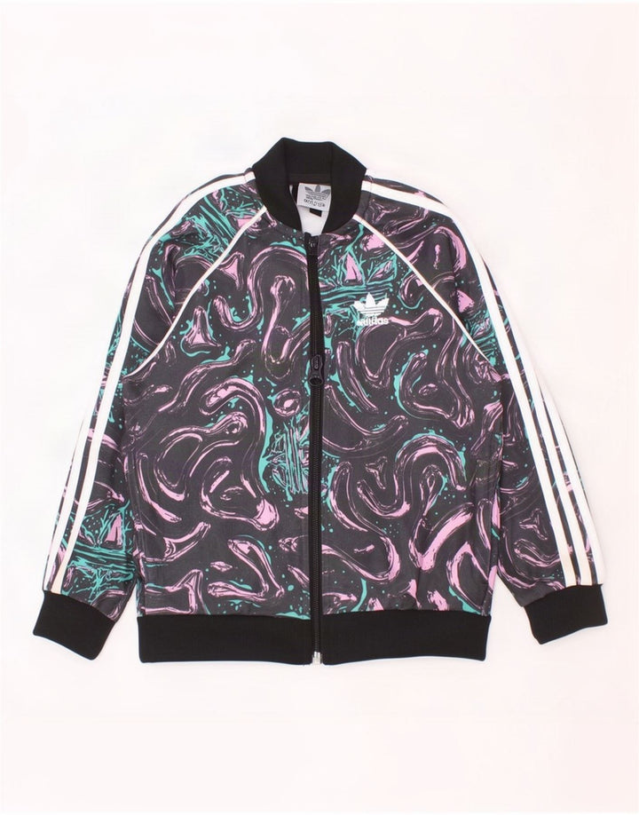 Adidas Dziewczęca bluza dresowa z abstrakcyjnym wzorem, 2-3 lata, wielobarwna