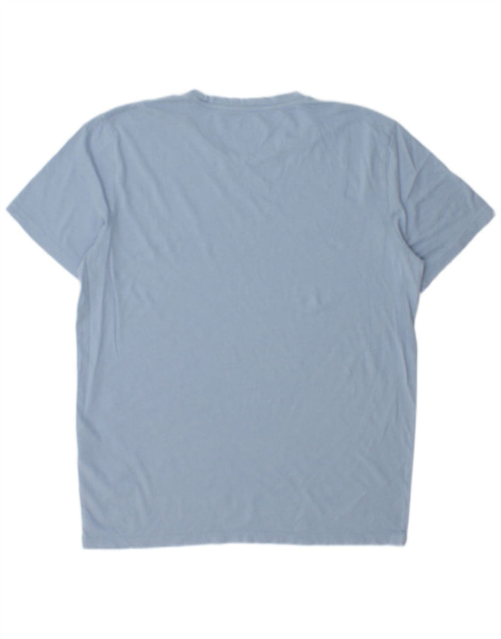 Męski T-shirt z grafiką JACK & JONES, duży, niebieski, bawełniany