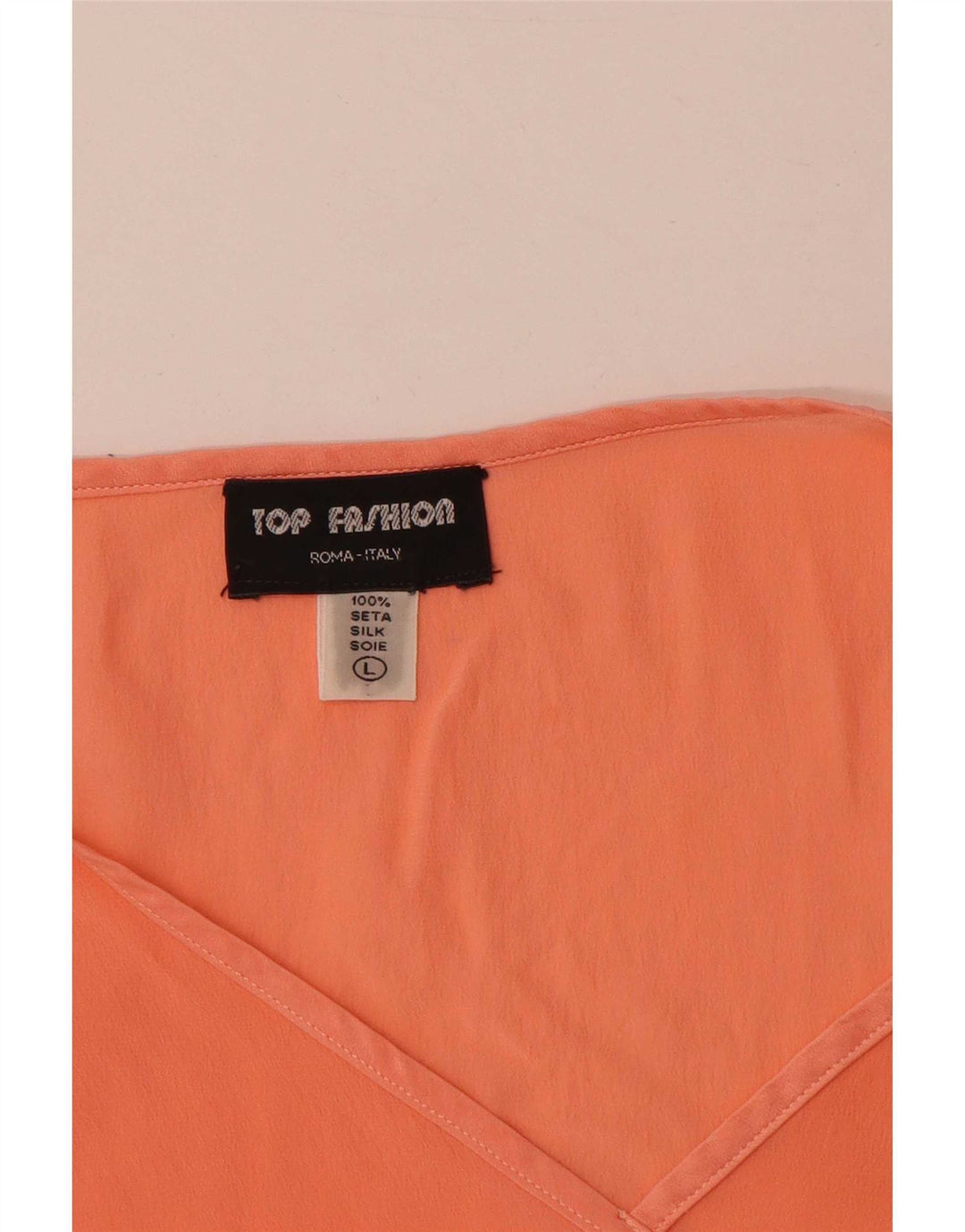 Top damski w stylu vintage, kamizelka UK 14, duży, pomarańczowy jedwab