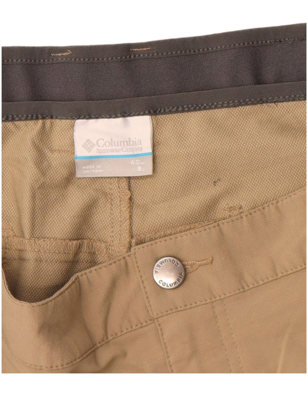 Męskie spodenki chino Columbia W40 XL Beżowy poliester z blokami kolorów
