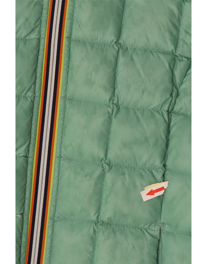 Dwustronna ocieplana kurtka z kapturem K-Way dla dziewczynki 11-12 lat w kolorze złamanej bieli, poliamid