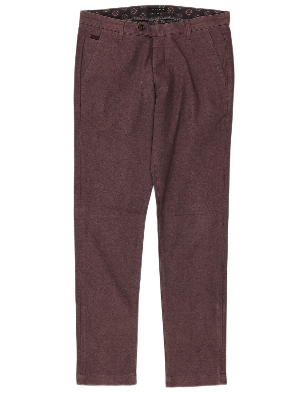 Męskie spodnie garniturowe Ted Baker W32 L32 Bordowa bawełna