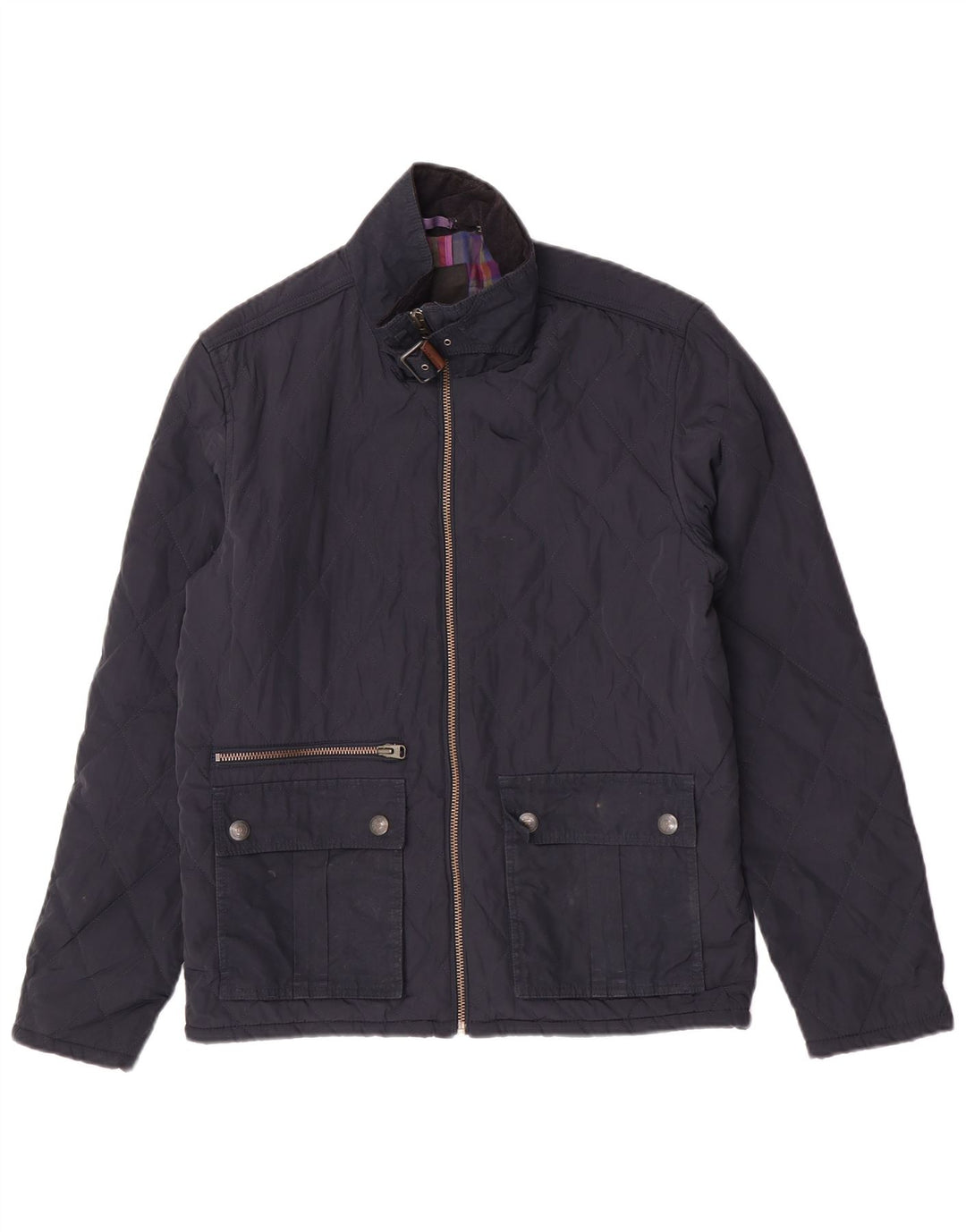 Męska pikowana kurtka Ted Baker, rozmiar 4, duża, granatowa, z poliestru