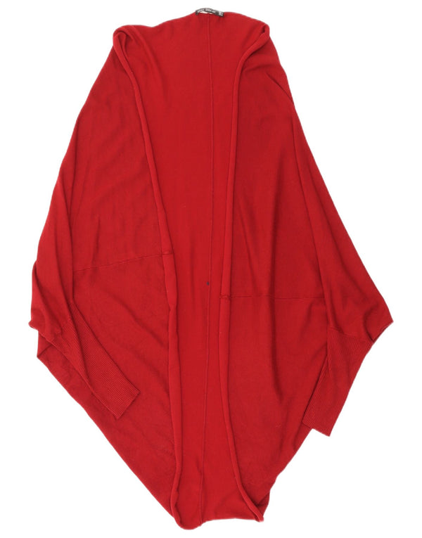 Damski sweter rozpinany o przedłużonym fasonie ZARA UK 14, średni bordowy