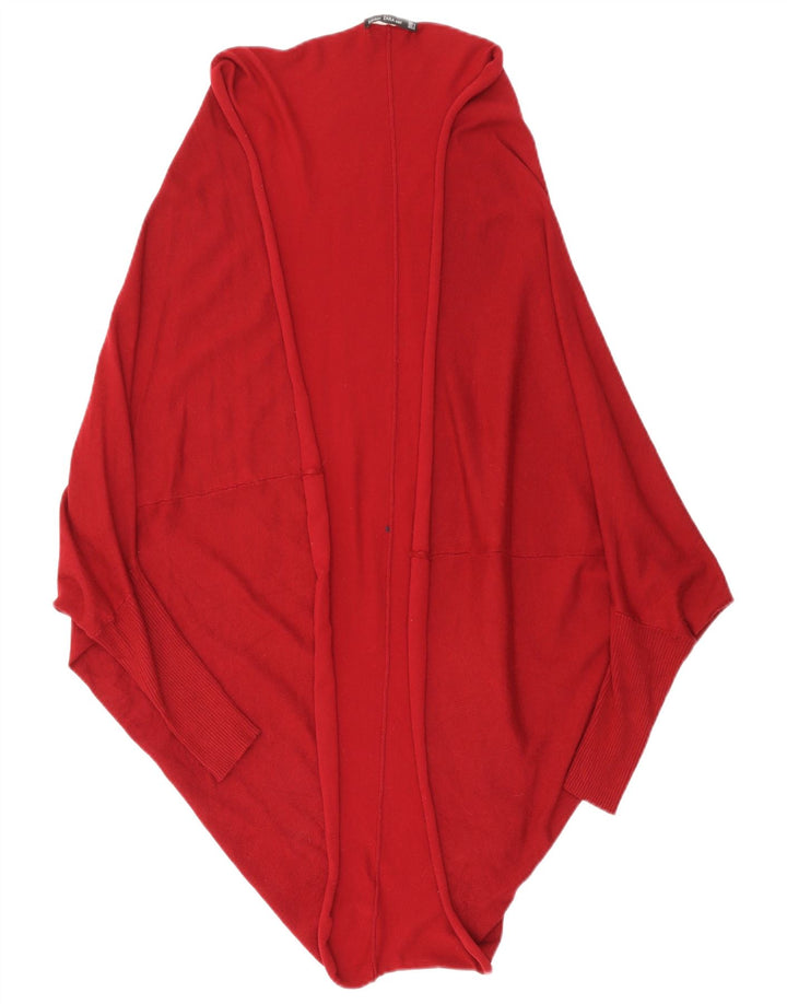 Damski sweter rozpinany o przedłużonym fasonie ZARA UK 14, średni bordowy