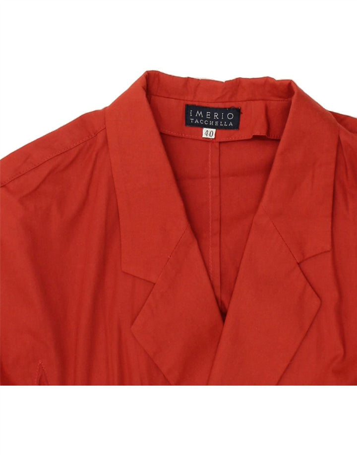 IMERIO TACCHELLA Womens Crop Short Sleeve Blazer Jacket EU 40 Medium Red Vintage Imerio Tacchella and Second-Hand Imerio Tacchella from Messina Hembry 