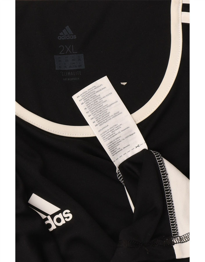 ADIDAS Mens Climalite T-Shirt Top 2XL Black Colourblock Polyester Vintage Adidas and Second-Hand Adidas from Messina Hembry 