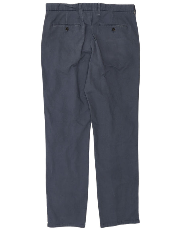 Męskie spodnie chino o regularnym kroju Marks & Spencer W34 L32 Niebieska bawełna