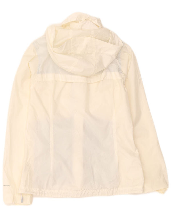 Damska kurtka przeciwdeszczowa z kapturem i dużym kapturem Columbia UK 10 Small White