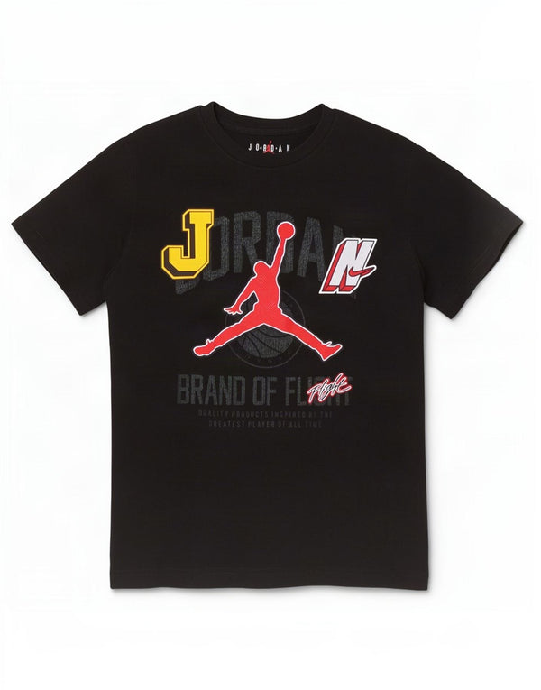 Chłopięcy T-shirt z grafiką Jordan, 10-11 lat, średni czarny, bawełniany