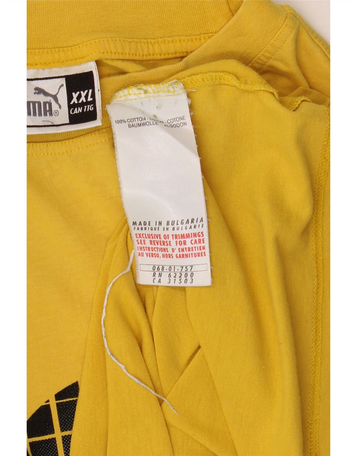 Męska koszulka z grafiką Puma Top 2XL Żółta bawełna