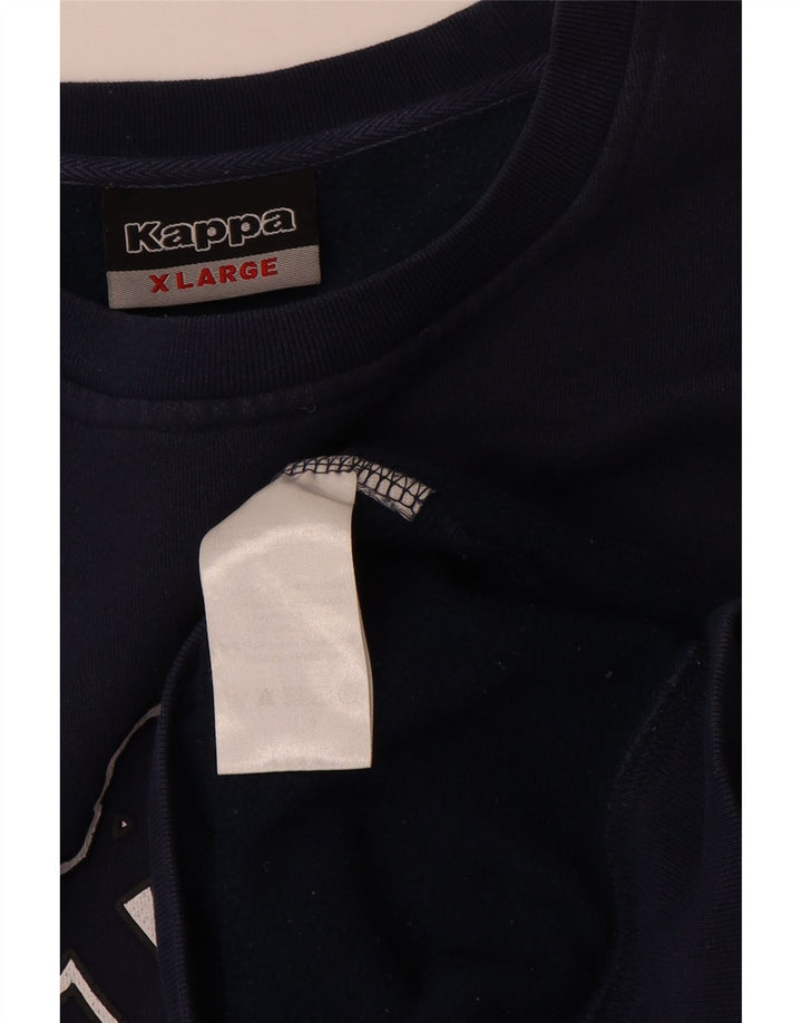 Męska bluza z grafiką Kappa XL, granatowa, bawełniana