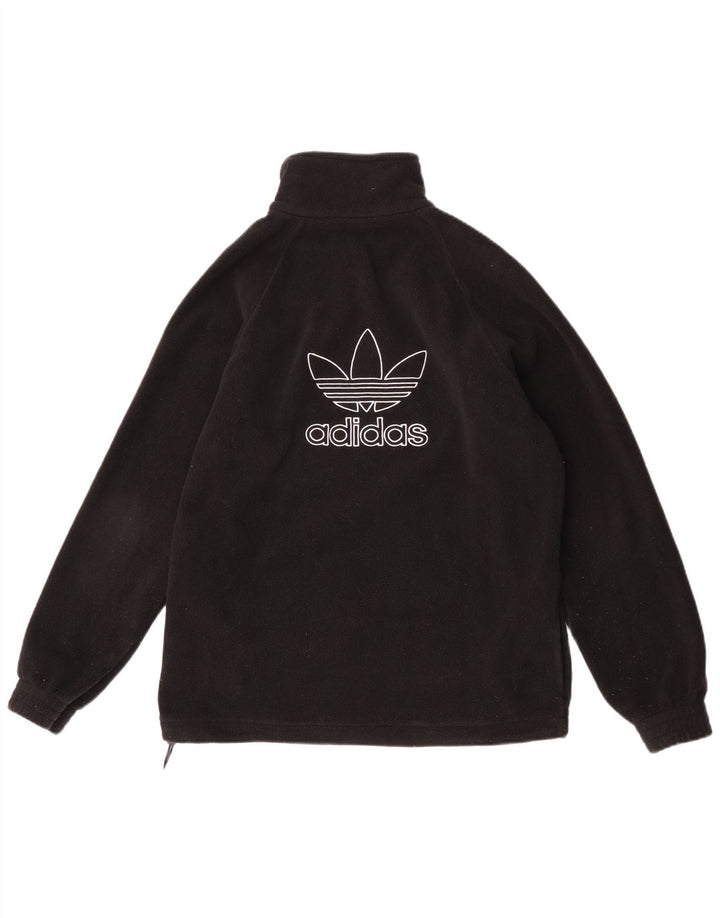 Adidas Męski sweter polarowy z zamkiem błyskawicznym, mały, czarny poliester