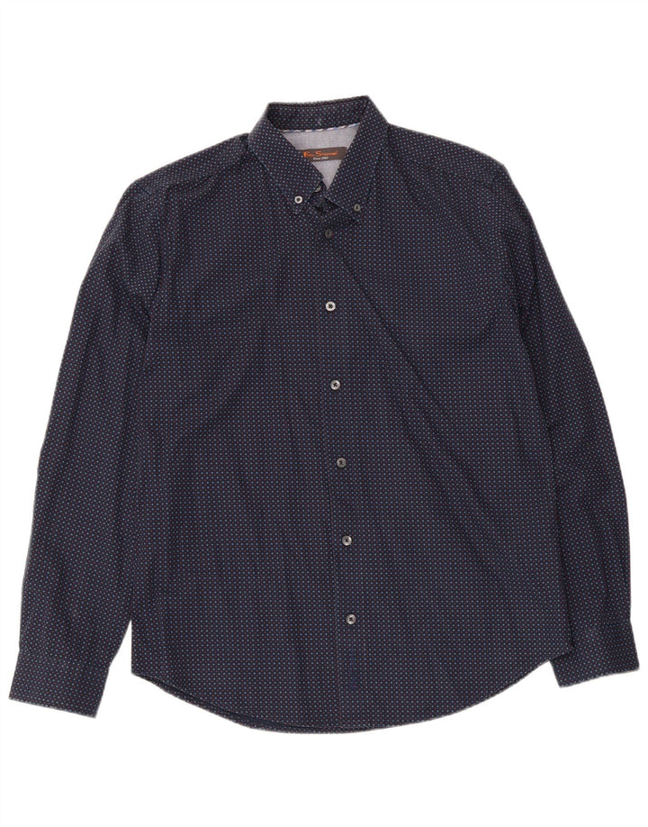 Koszula męska Ben Sherman, średnia, granatowa, bawełniana w cętki