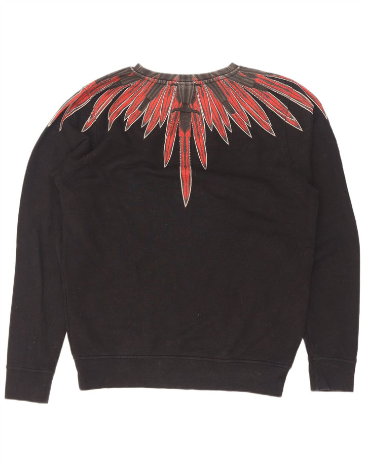 Marcelo Burlon Męska bluza z abstrakcyjnym wzorem, sweter XS, czarna bawełna