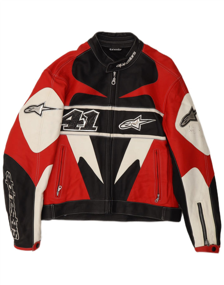 Męska kurtka wyścigowa Alpinestars Graphic UK 38, średnio czerwona, z blokami kolorów