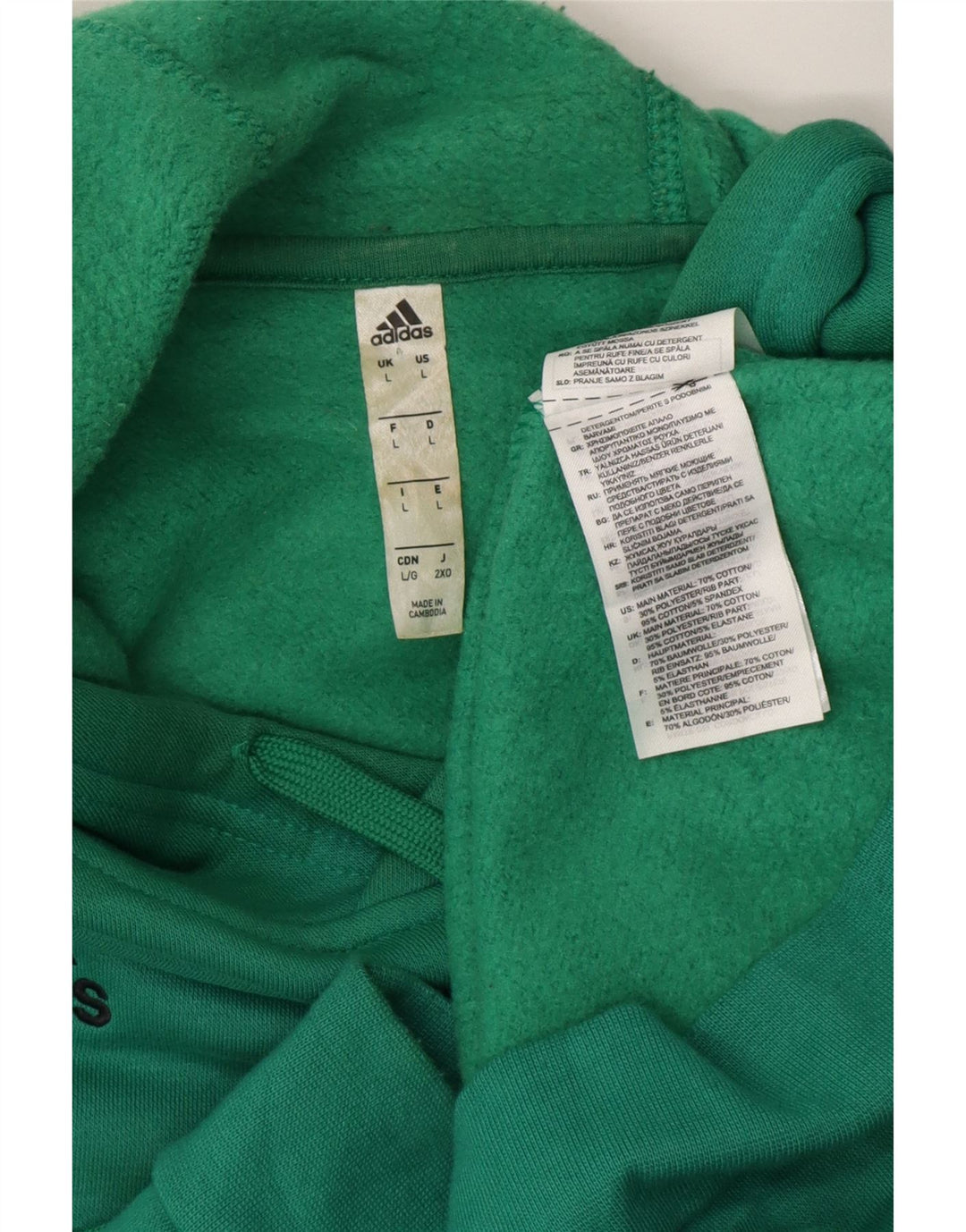Adidas Męski sweter z kapturem, duży, turkusowy, bawełniany