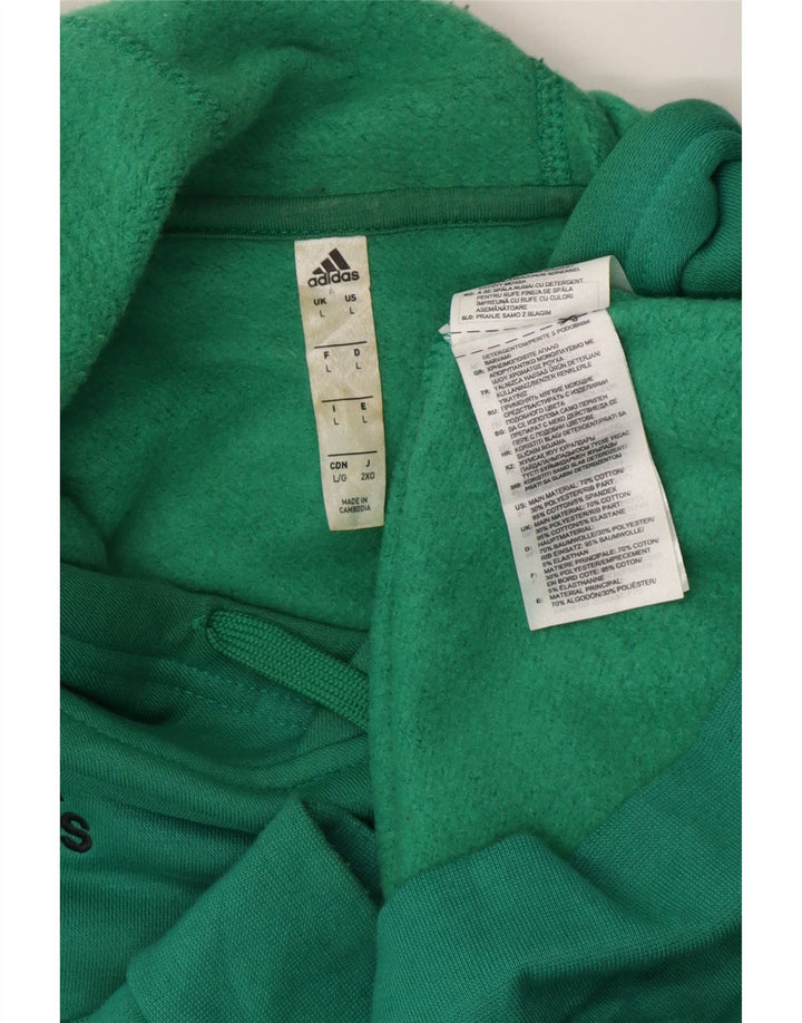 Adidas Męski sweter z kapturem, duży, turkusowy, bawełniany