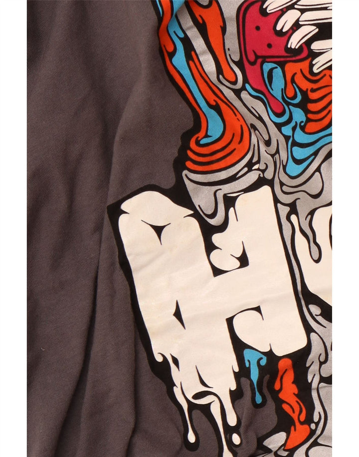 Męski T-shirt z grafiką NIKE o standardowym kroju, duży, szary, bawełniany