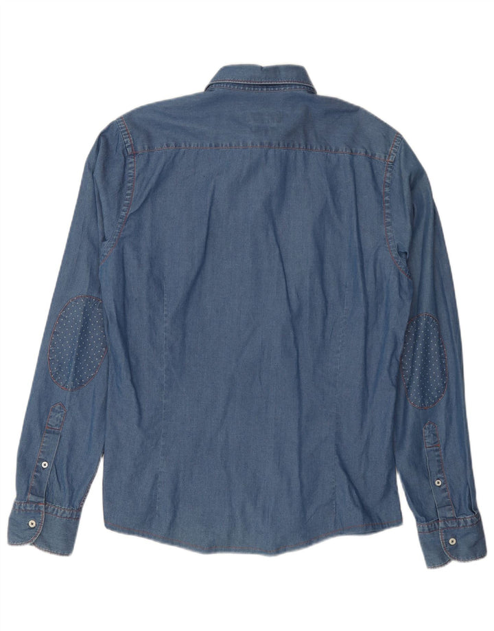 Męska koszula dżinsowa MASSIMO DUTTI w kolorze średnioniebieskim