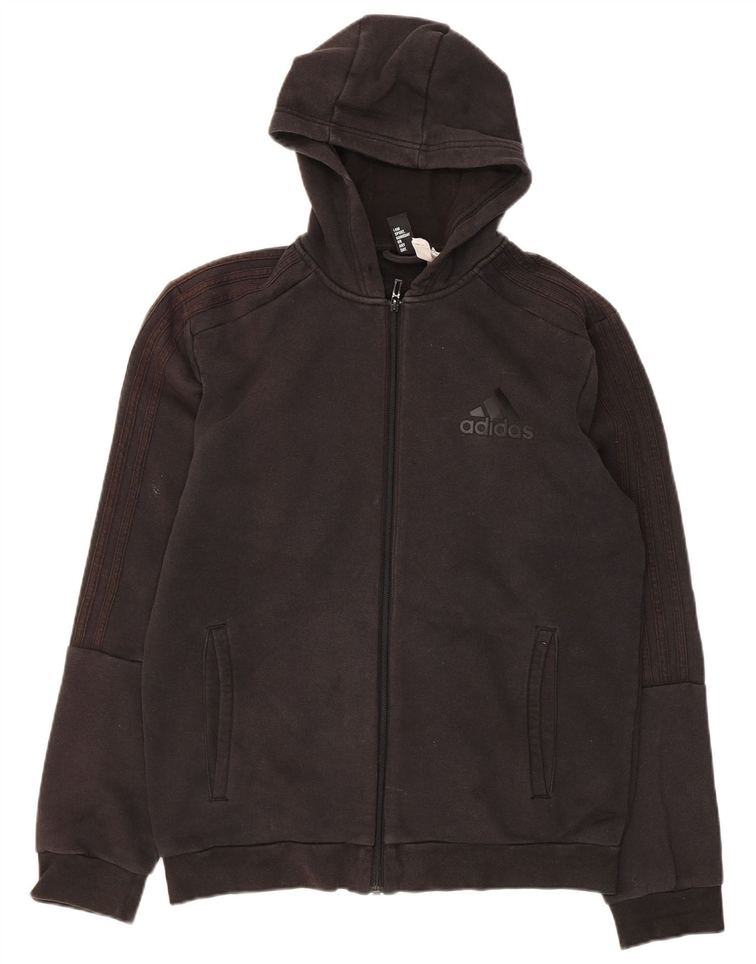 Męski sweter z kapturem i zamkiem ADIDAS, średniej wielkości, czarny, bawełniany