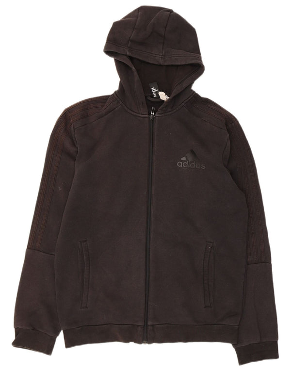 Męski sweter z kapturem i zamkiem ADIDAS, średniej wielkości, czarny, bawełniany