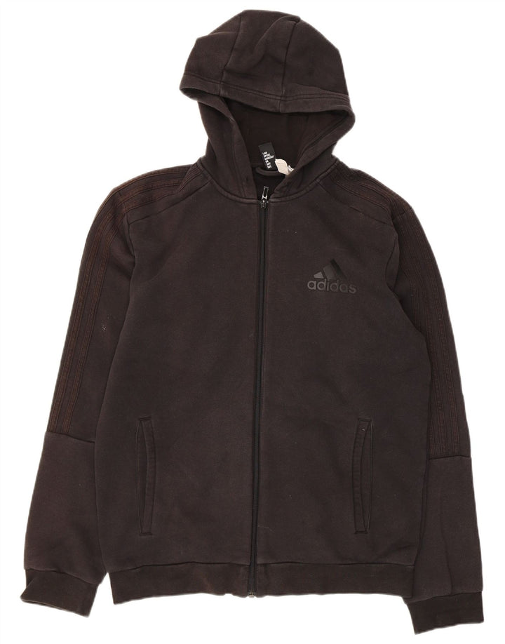 Męski sweter z kapturem i zamkiem ADIDAS, średniej wielkości, czarny, bawełniany