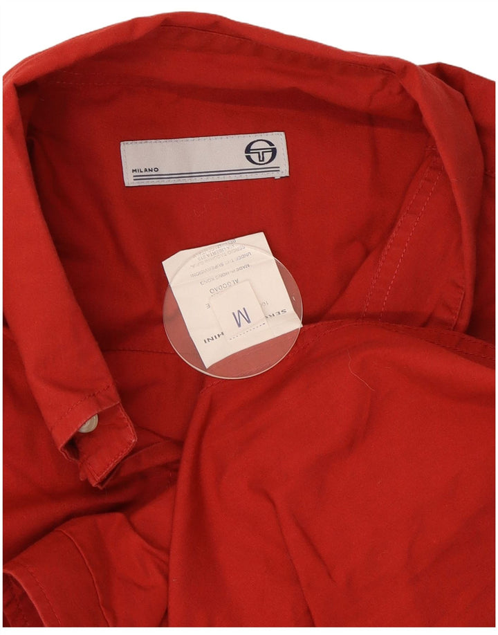 Męska koszula z krótkim rękawem Sergio Tacchini, średnio czerwona, bawełniana