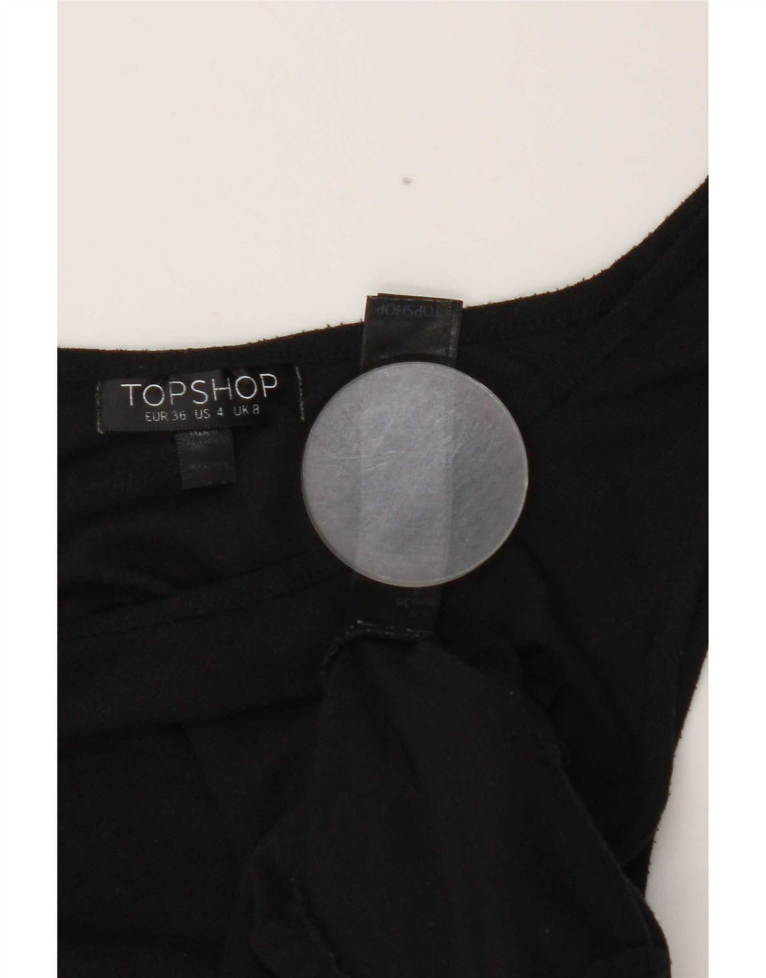 Topshop damska kamizelka Top UK 8, mała, czarna, poliester
