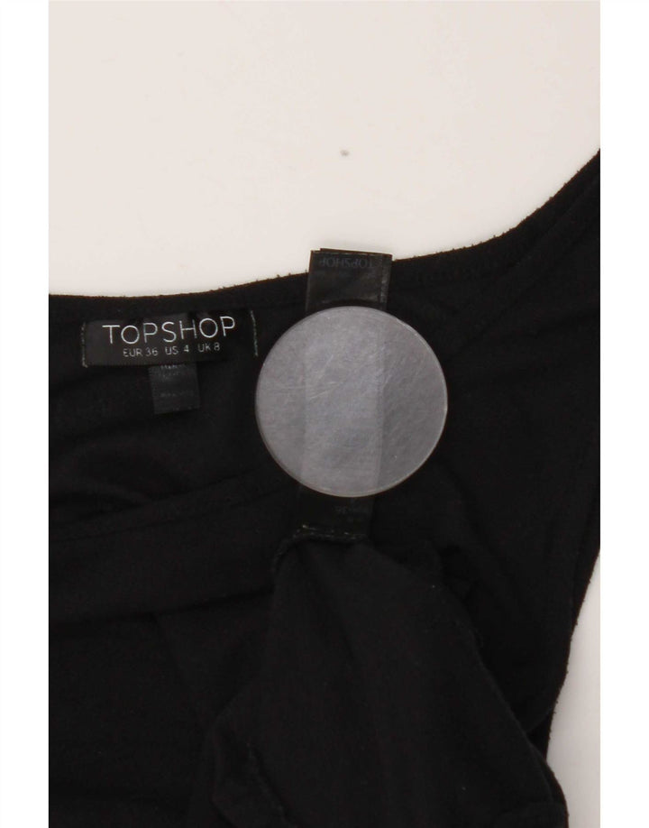 Topshop damska kamizelka Top UK 8, mała, czarna, poliester