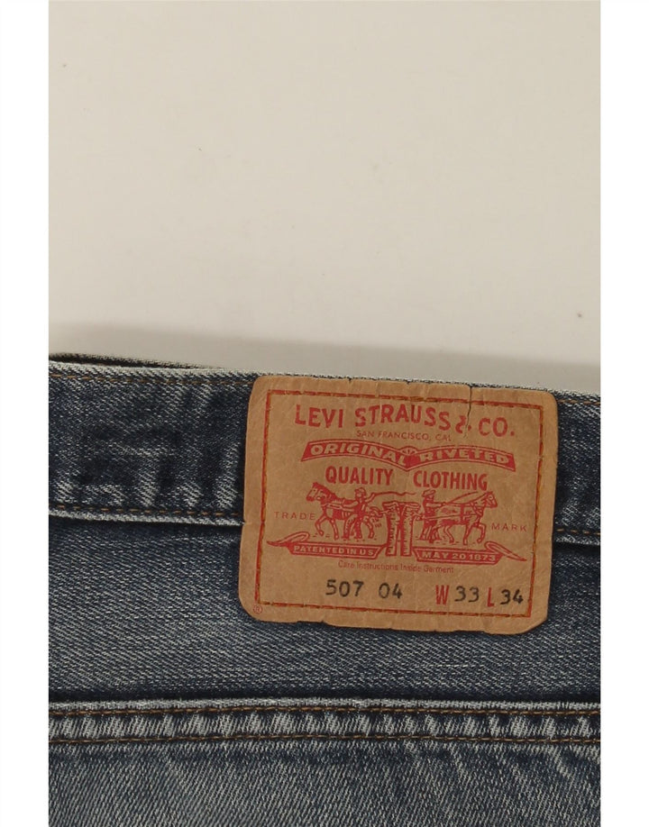 Męskie spodenki jeansowe LEVI'S 507 W33 Średnioniebieskie, bawełniane