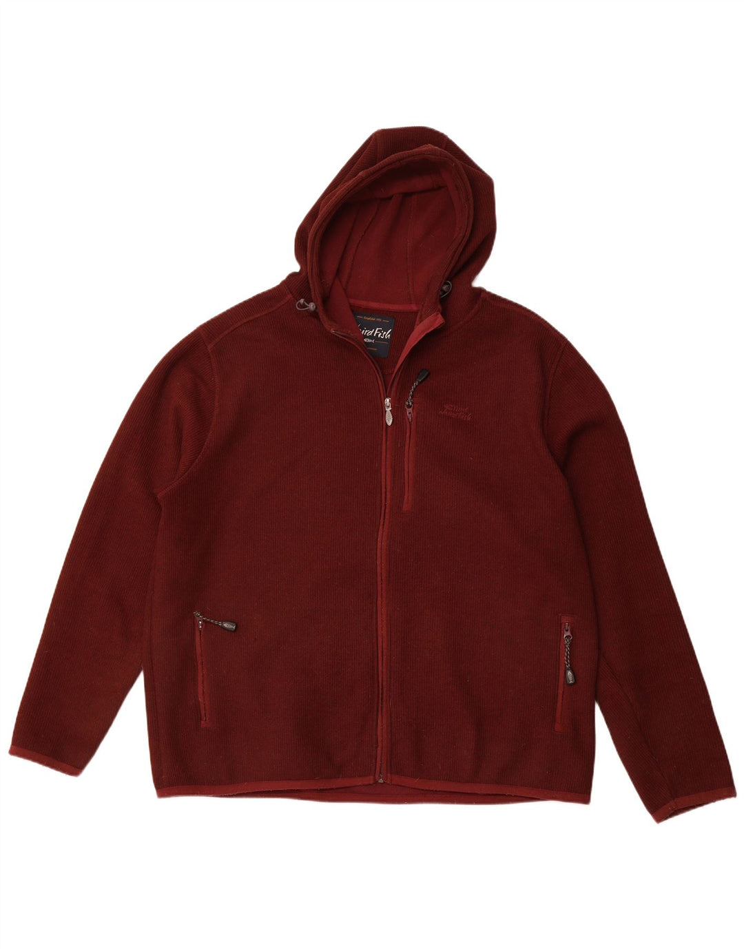 Męski sweter z kapturem i zamkiem WEIRD FISH 3XL Bordowy poliester