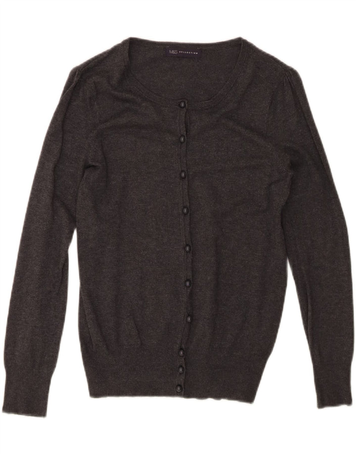 MARKS & SPENCER Womens Cardigan Sweater UK 12 Medium Grey Vintage Marks & Spencer and Second-Hand Marks & Spencer from Messina Hembry 