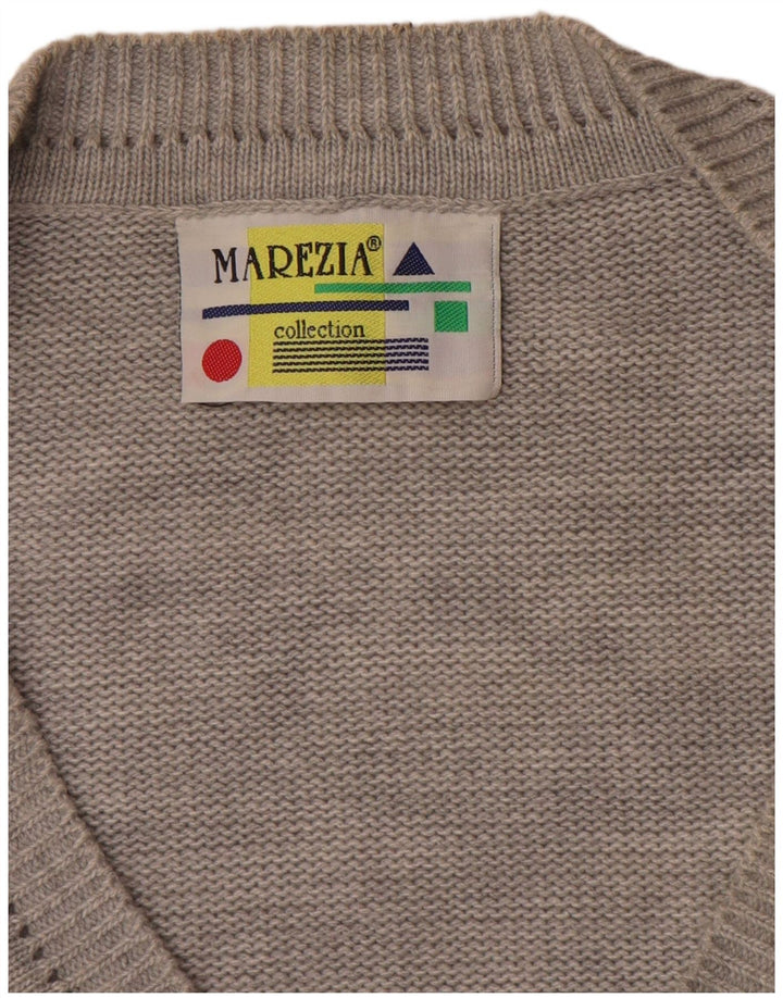 Sweter damski w stylu vintage, UK 18 XL, szary patchwork