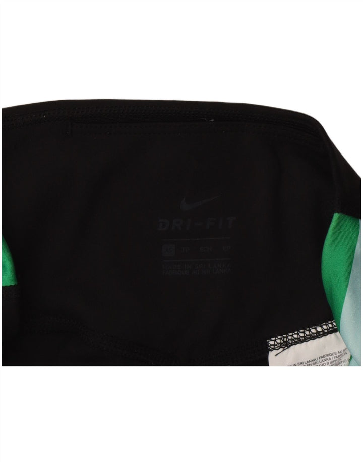Damskie legginsy Nike Graphic UK 6 XS, czarny poliester z blokami kolorów